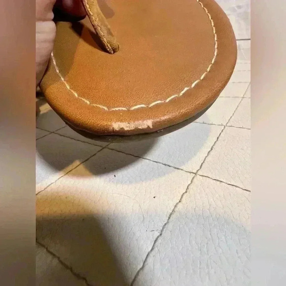 Tommy Hilfiger White And Brown Logo Sandles - Picture 5 of 8